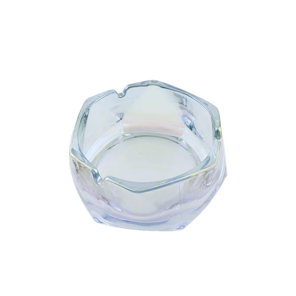 Cenicero de Cristal Tornasol Transparente Hexagona - Image 4