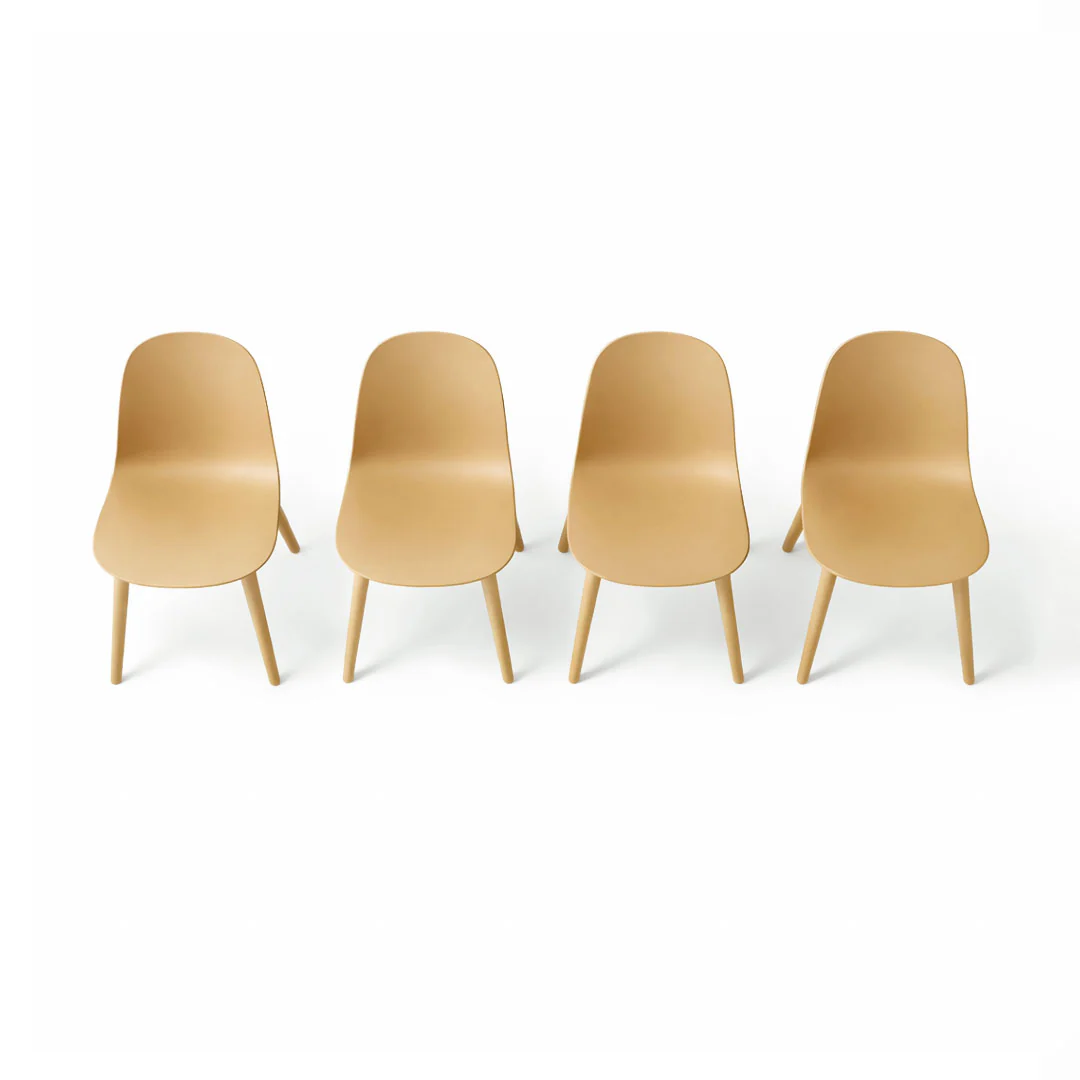 Set de 4 Sillas Ergonómicas – Color Mostaza - Image 4